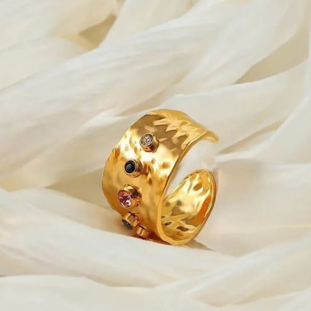 18k Gold Filled Bejeweled Band ring for women